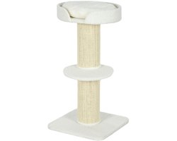 Krabpaal: Kattenklimrek 45 × 45 × 91 cm beige spaanplaat, kattenhuis, kattenbed, stabiel en duurzaam, zacht en comfortabel, geschikt voor de woonkamer en slaapkamer.