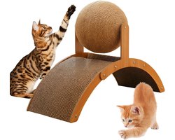 Kattenkrab Bal - Krabpaal Activiteitenstation - Verveling Tegengaan - Verbrede Basis Stabiliteit - 21x19x21 cm - Niet gespecificeerd
