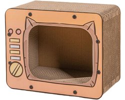 Kattenkrab Huis - Krabbel Meubel - Meubelbescherming - TV Vorm Design - 42 x 32 x 11 cm - Oranje