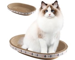 Krabpaal: Kattenkrab Kussen - Krabpaal Bed - Krabben en Rusten - Waterdicht Golfkarton - 47 x 32 x 9 cm - Meerkleurig