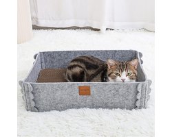 Kattenkrab Loungebak - Krabmat Doos - Meubels Beschermen - Verwijderbaar Karton - 173 x 134 x 55 cm - Grijs