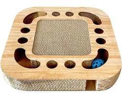 Kattenkrab mat - Krasplank huisdier - Meubels beschermen - Met 2 belballen - 34 x 34 x 6 cm
