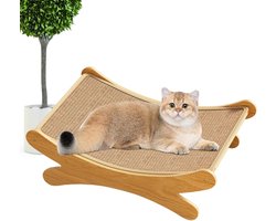 Krabplank: Kattenkrabbed Loungebed - Krabbank Kattenmand - Krabben Spelen Rusten - 2-in-1 Functie - 50x33x16 cm - Niet gespecificeerd