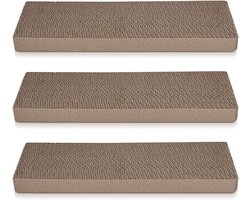 Kattenkrabber, 3 stuks kartonnen kattenkrabber, bredere omkeerbaar kattenkrab plank, gegolfde kattenkrab plank, kattenkrabber-navulling planken voor kattenkrab doos (ST02)