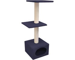 Kattenkrabber 35 x 35 x 106 cm blauw - München Design - Voor Katten
