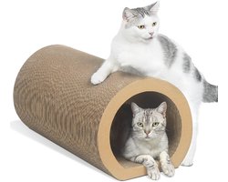 Kattenkrabber Tunnel Krabpad Lounge met Catnip - Duurzaam Karton (50 x 33 x 30,5 cm)