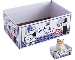 Krabplank: Kattenkrabbox - Krabkarton Huis - Spelen en Rusten - Duurzaam Golfpapier - 37 x 25 x 16 cm - Stijl3
