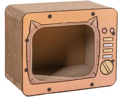 Kattenkrabhuis TV - Krabmeubel Karton - Meubels Beschermen - Dubbel Design - 42 x 32 x 11 cm - Oranje