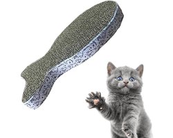 Kattenkrabkarton - Krabbord speelgoed - Katten vermaken - Duurzaam golfkarton - 28x15x2.5cm - Vis