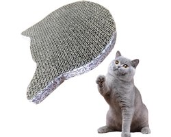 Krabplank: Kattenkrabkarton - Krabplank speelgoed - Krabben en spelen - Duurzaam golfkarton - 28x15x2.5cm - Kat hoofd