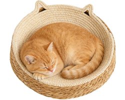 Kattenkrabmand - Nest - Spelen en Krabben - Handgeweven Design - 35x35x10 cm - Natuurlijk