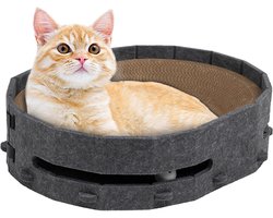 Kattenkrabmat - Krabmeubel Karton - Klauwen Scherp Houden - Dubbelzijdig Bruikbaar - 42 x 32 x 11 cm - Donkergrijs