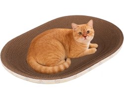 Krabpaal: Kattenkrabmat - Krabmeubel Karton - Nagelonderhoud - Ruimtebesparend Design - 43x26x5.5cm - Pasteltinten