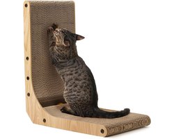 Kattenkrabmat L-vorm - 42,5 cm - Krabmat met Speelbal - Duurzaam Krabspeelgoed voor Binnenkatten - Middelgrote Kattenkrabplank