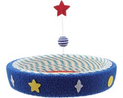 Krabpaal: Kattenkrabmat Ster - Krabpaal Mand - Beschermt Meubels - Duurzaam Slijtvast - 38x38x30 cm - Multicolor