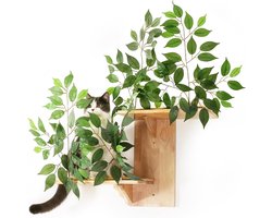 Kattenkrabmeubel - Kattenboom - Verticaal Klimmen - 2 Platform Wandmontage - 40x40x40 cm - Houtkleur