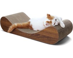 Kattenkrabmeubel - Krabkarton Loungebed - Meubels Beschermen - Duurzaam Golfkarton - 60x24x14 cm - Houtkleur