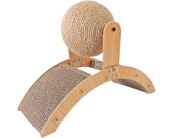 Krabpaal: Kattenkrabmeubel - Krabpaal - Katten spel - Boogbrug ontwerp - 51 x 31 x 20 cm - Natuurlijk