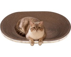 Krabpaal: Kattenkrabmeubel - Krabpaal mand - Spelen krabben slapen - Duurzaam golfkarton - 43x26x55 cm - Natuurlijk