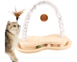 Krabpaal: Kattenkrabmeubel - Krabpaal speelgoed - Krabbelen spelen - Boogbrug ontwerp - 39 x 19 x 36 cm - Natuurlijk