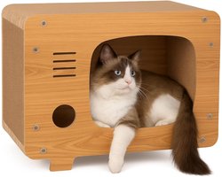Kattenkrabmeubel TV - Krabpaal Huisje - Spelen Rusten - Uniek TV Design - 45x38x24.5cm - Natuurlijk