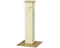 Krabpaal: Kattenkrabpaal 80 cm met Speelbal, Sisal Krabpaal voor Katten, Kattenboom met Stevige Voet, Compact Ontwerp, Beige + Natuurlijke Houtlook, 38 x 38 x 80 cm