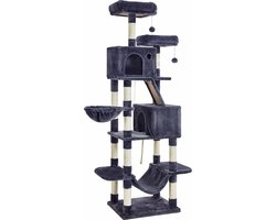Kattenkrabpaal Boom - Kattenmeubilair - Hoge Krabtoren - Speeltuin met meerdere niveaus - Sisalpalen - 60cm x 50cm x 206cm