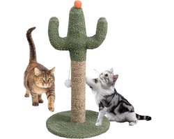 Kattenkrabpaal Cactus - Krabmeubel Kat - Krabben en Spelen - Opvallend Cactusdecor - 60x30x30cm - Groen