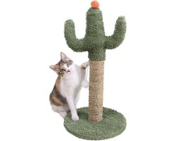 Kattenkrabpaal Cactus - Krabpaal voor katten - Katten vermaken - Creatief cactusontwerp - 60x30x30 cm - Groen