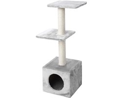 Kattenkrabpaal Classic Eco Palazzo met 3 Niveaus en Ligholte, Circa 90 cm Hoog
