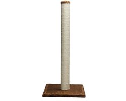 Kattenkrabpaal Extra Groot met Voetafdruk - 40 x 40 x 90 cm, Zwart