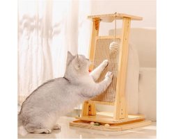 Kattenkrabpaal Hoek - Krabmeubel Kat - Krabben en Spelen - Verticaal 90° Ontwerp - 31x32x54 cm - Houtkleur