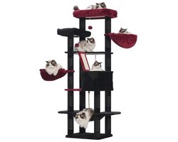 Kattenkrabpaal Hoog 173 cm met Platforms en Manden voor Katten