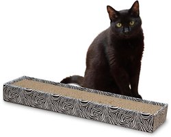 Krabplank: Kattenkrabpaal Karton - Krabmeubel Zebra - Nagels Verzorgen - Dubbele Levensduur - 48 x 12.5 x 5 cm - Zebra