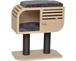 Kattenkrabpaal - Kattenmeubel - Spelen en rusten - Holland-design - 63.5 x 57.5 x 30 cm - Beige antraciet