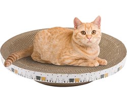 Krabpaal: Kattenkrabpaal Komvorm - Krabblok Huisdier - Katten Geluk Verbeteren - Hoge Dichtheid Golfpapier - 40x40x9cm - Grijs