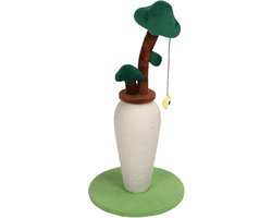 Kattenkrabpaal - Krabmeubel Kat - Krabbelen Spelen - Geldboom Vorm - 34x34x17 cm - Bruin