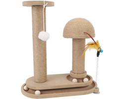 Kattenkrabpaal - Krabmeubel Kattenspeelgoed - Binnenhuis Verrijking - Draaibare Speeltafel - 38 x 23 x 13 cm - Bruin