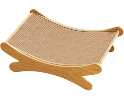Kattenkrabpaal - Krabmeubel speelgoed - Krabben spelen - Meubelbeschermend ontwerp - 37 x 13 x 5 cm - Houtkleur