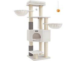 Kattenkrabpaal - Krabpaal - Kattenmeubel - Spaanplaat - Pluche - Sisal - 50cm x 50cm x 160cm