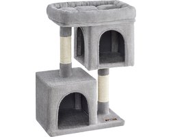 Krabpaal: Kattenkrabpaal - Krabpaal - Krabpaal - Spaanplaat - Pluche - Sisal - Voorkomt kantelen - Eenvoudige montage - 49cm x 32cm x 74cm
