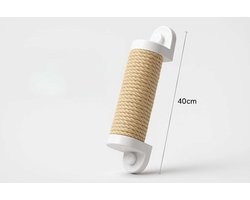 Kattenkrabpaal - Krabplank - Meubels Beschermen - Zuigkracht Montage - 38x7.5x10 cm - Wit