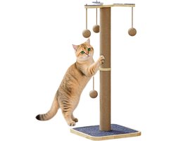 Krabton: Kattenkrabpaal met Bal - Krabtoren Klimspeelgoed - Katten Verrijken - Dynamische Bal Rotatie - 75x33x33 cm - Niet gespecificeerd