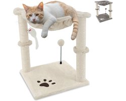 Kattenkrabpaal met Meerdere Niveaus - Beige 45 cm Hoog voor Kittens