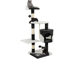 Kattenkrabpaal met Pluche Ballen & Speeltouw - Hoogte 112 cm - Ruimtebesparende Krabtoren voor Kleine en Grote Katten