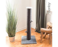 Kattenkrabpaal met Speelballen - Stabiele en Ruimtebesparende Krabpaal voor Huiskatten 40 x 40 x 90 cm