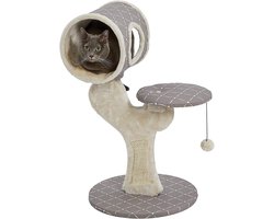 Krabpaal: Kattenkrabpaal met Speelgoed - Klimboom Kat - Katten Vermaken - Stevige Sisal Paal - 56 x 45 x 78 cm