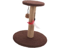 Krabpaal: Kattenkrabpaal Met Speelgoed - Krabmeubel Kat - Vermaak Kat - Dikke Krabkolom - 27 x 27 x 27 cm