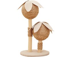 Kattenkrabpaal Verticaal - Krabstam Kattentoren - Meubels Beschermen - Natuurlijk Krabinstinct - 35x35x62cm - Geel