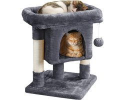 Kattenkrabpaal voor Kleine Katten met Holte en Pluche Afwerking - Ideaal Speel- en Rustpunt